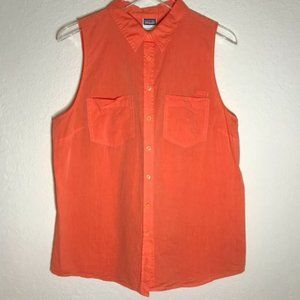 PATAGONIA Sleeveless Button Down Top Sz Large